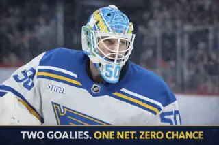 Jordan Binnington St. Louis Blues goaltender in net as Binnington Blues trade rumors intensify for 2026 offseason