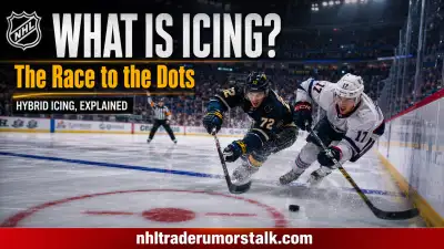 What is icing in hockey explainer graphic: the red line, the goal line and hybrid icing race to the faceoff dots