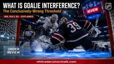 What is goalie interference in hockey graphic: an attacking player crossing the crease while the goalie defends