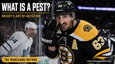 Pest in hockey: an agitator who chirps and goads opponents into penalties without fighting, from the Rat to Brad Marchand