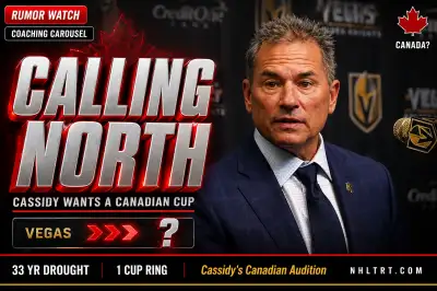Bruce Cassidy on a podcast set discussing coaching a Canadian NHL team while still under Vegas Golden Knights contract through 2026-27.
