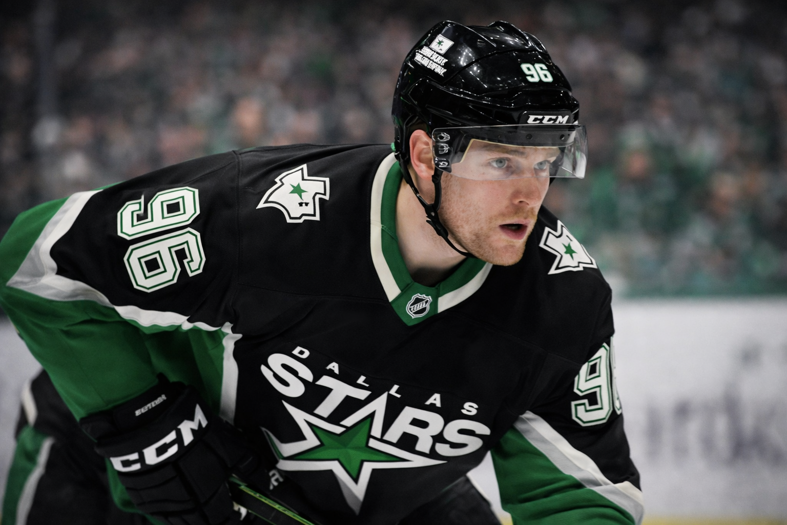 Mikko Rantanen on the Dallas Stars bench during the 2025-26 NHL season