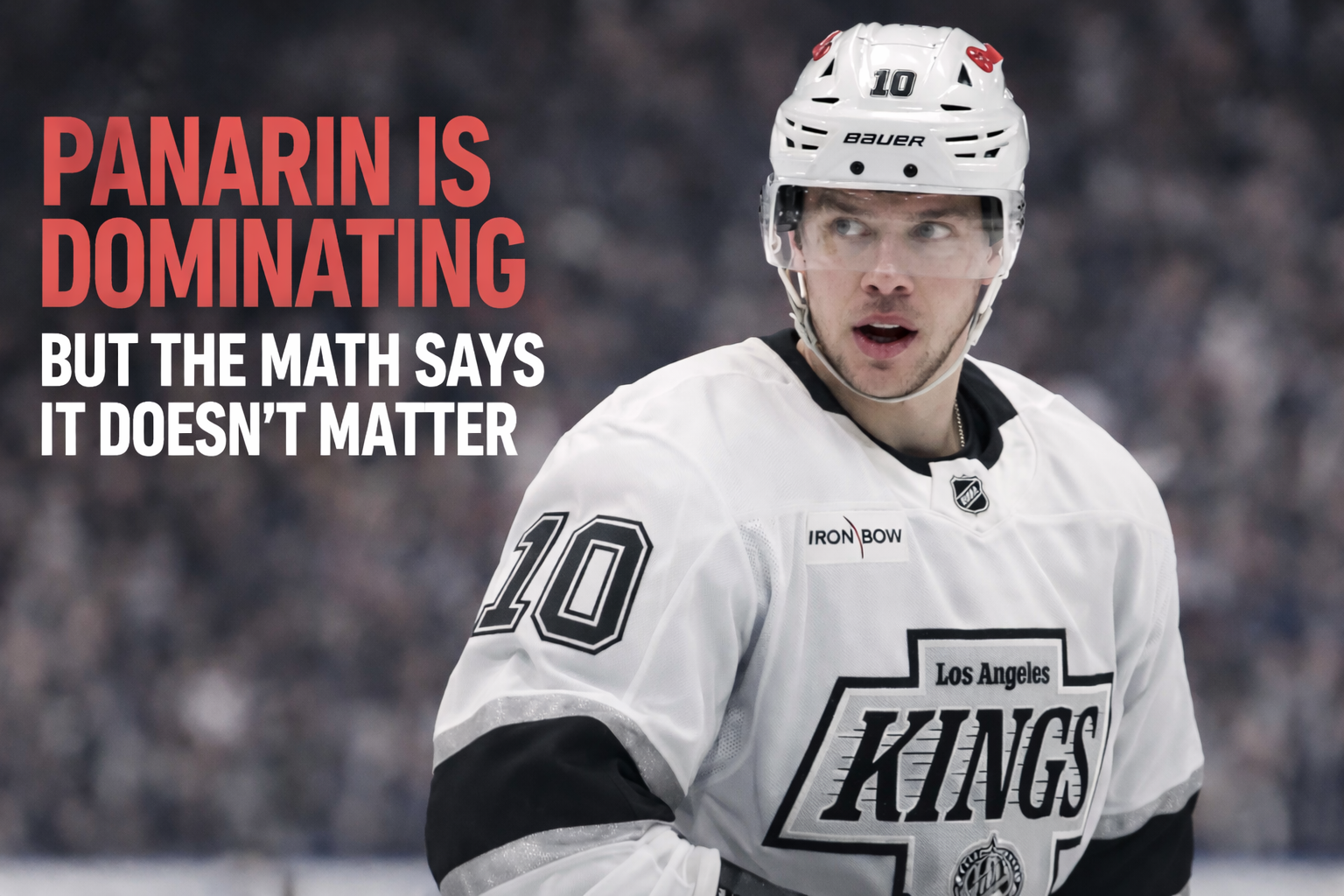 Artemi Panarin wearing LA Kings number 10 jersey looking focused during a game after his trade from the New York Rangers