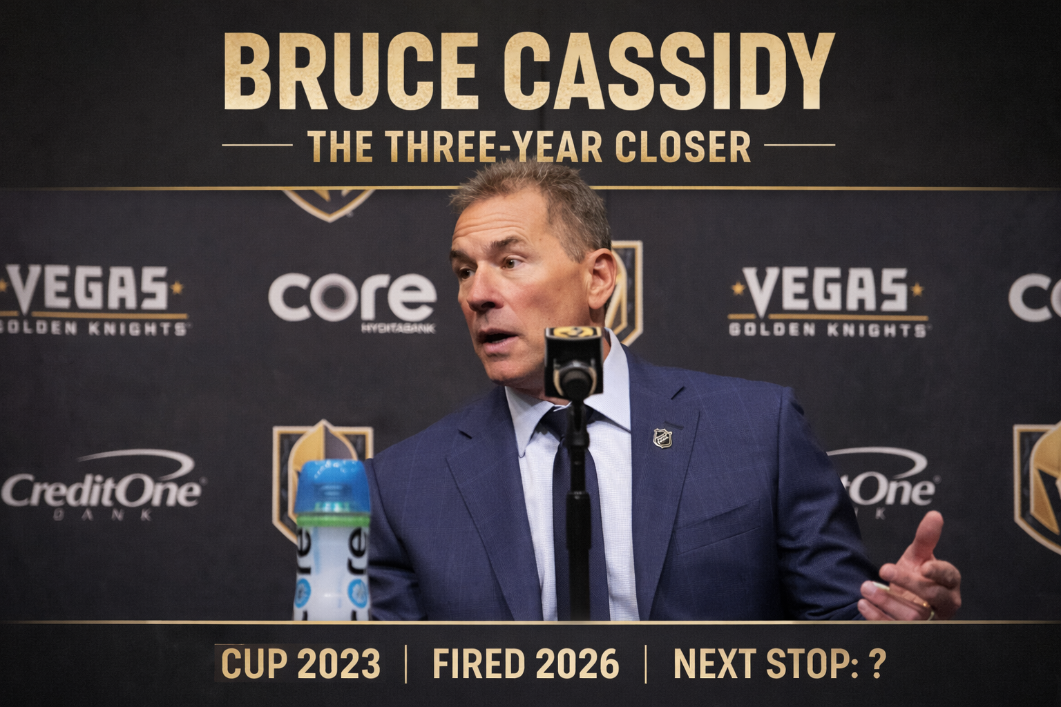 Bruce Cassidy coaching from the bench during his tenure with the Vegas Golden Knights in the 2025-26 NHL season